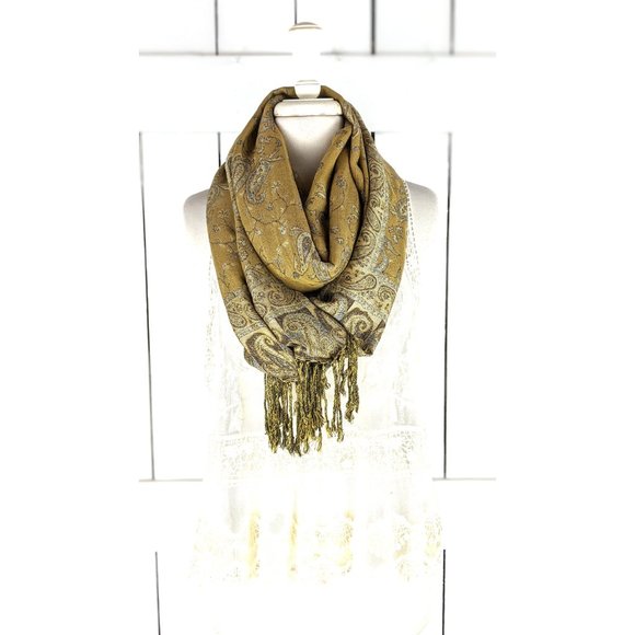 Paisley floral pashmina tassel fringe infinity loop scarf - Picture 5 of 10